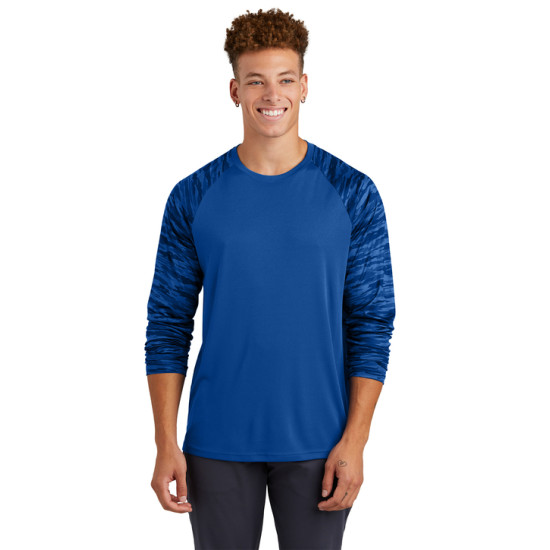 Sport-Tek® Drift Camo Colorblock Long Sleeve Tee