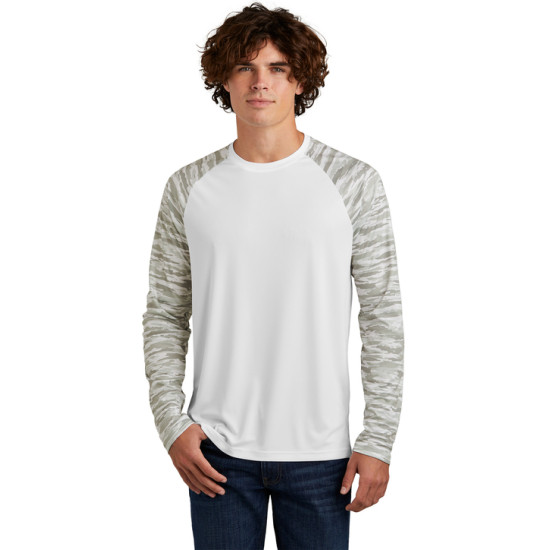 Sport-Tek® Drift Camo Colorblock Long Sleeve Tee
