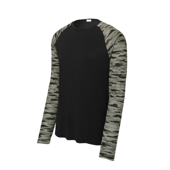 Sport-Tek® Drift Camo Colorblock Long Sleeve Tee