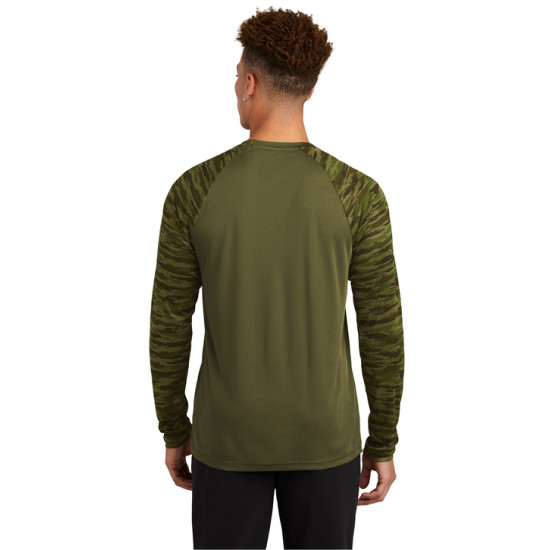 Sport-Tek® Drift Camo Colorblock Long Sleeve Tee