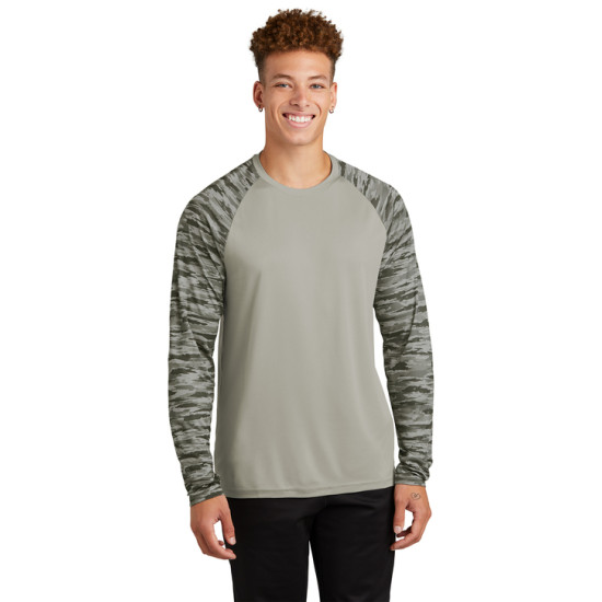 Sport-Tek® Drift Camo Colorblock Long Sleeve Tee