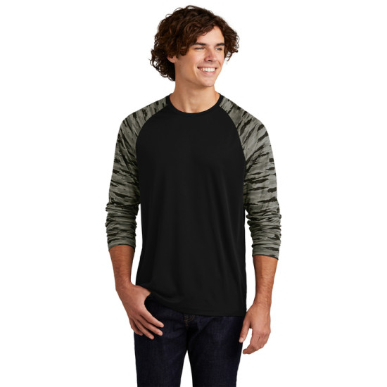 Sport-Tek® Drift Camo Colorblock Long Sleeve Tee