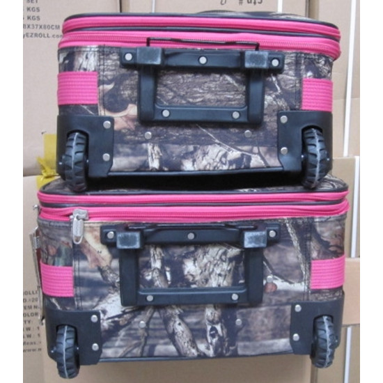 24" Pink Mossy Oak Luggage 2Pc. Set