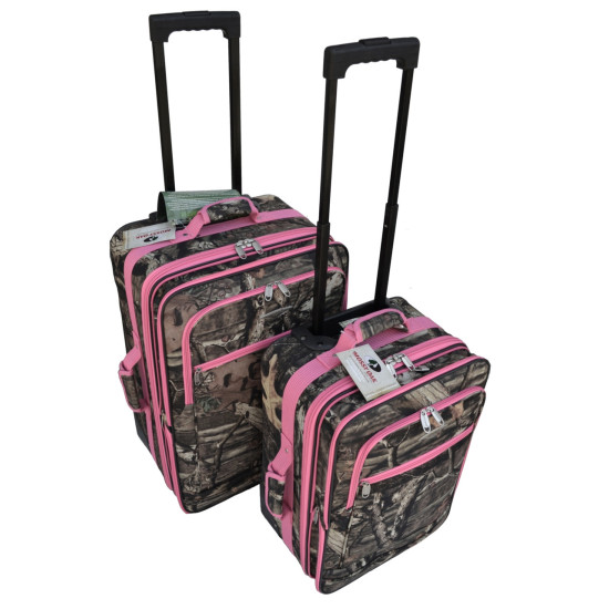 24" Pink Mossy Oak Luggage 2Pc. Set