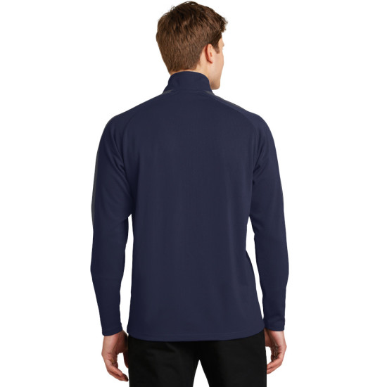 Sport-Tek® Sport-Wick® Textured Colorblock 1/4-Zip Pullover