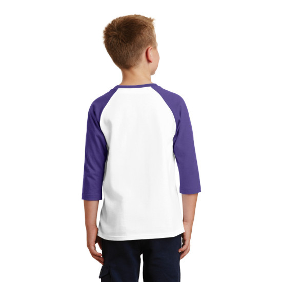 Port & Company® Youth Core Blend 3/4-Sleeve Raglan Tee