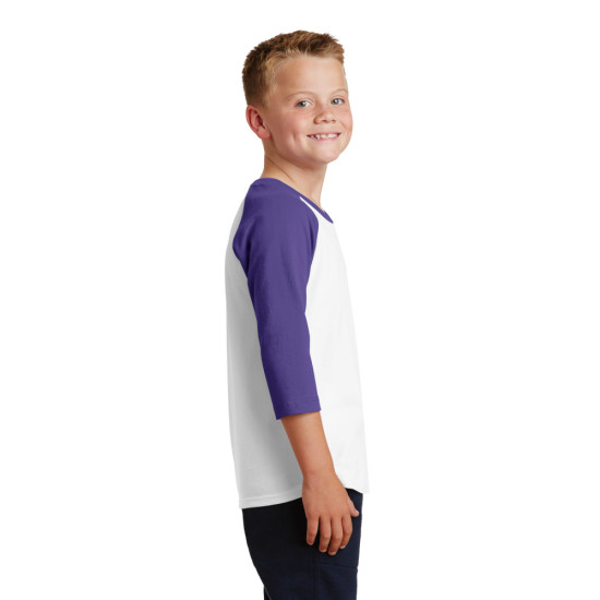 Port & Company® Youth Core Blend 3/4-Sleeve Raglan Tee