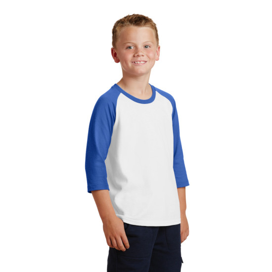 Port & Company® Youth Core Blend 3/4-Sleeve Raglan Tee