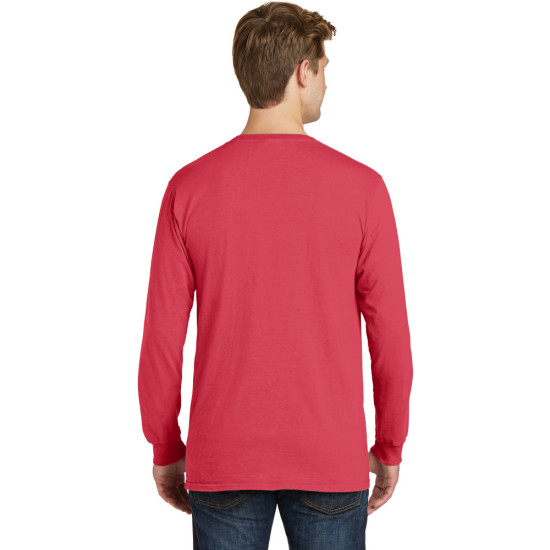 Port & Company® Beach Wash™ Garment-Dyed Long Sleeve Pocket Tee