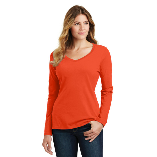 Port & Company® Ladies Long Sleeve Fan Favorite™ V-Neck Tee