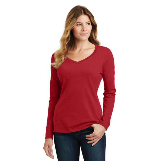 Port & Company® Ladies Long Sleeve Fan Favorite™ V-Neck Tee