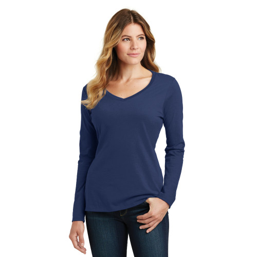 Port & Company® Ladies Long Sleeve Fan Favorite™ V-Neck Tee