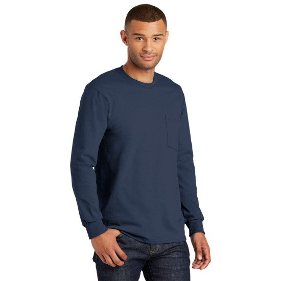 Port & Company® Tall Long Sleeve Essential Pocket Tee
