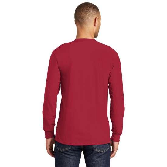 Port & Company® Tall Long Sleeve Essential Pocket Tee