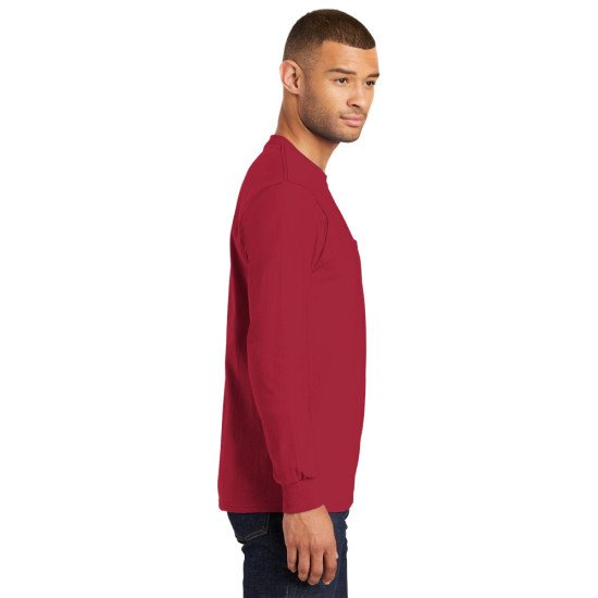 Port & Company® Tall Long Sleeve Essential Pocket Tee