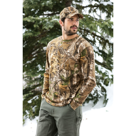 Russell Outdoors™ Realtree® Long Sleeve Explorer 100% Cotton T-Shirt with Pocket