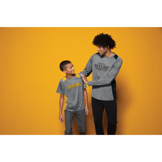 Sport-Tek® Long Sleeve Heather Colorblock Contender™ Tee