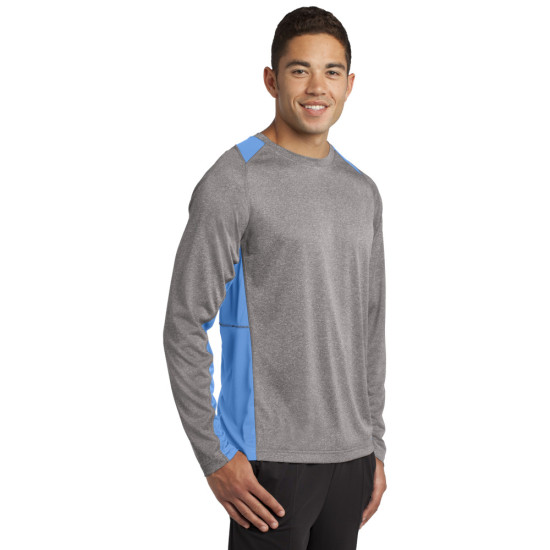 Sport-Tek® Long Sleeve Heather Colorblock Contender™ Tee