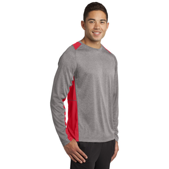 Sport-Tek® Long Sleeve Heather Colorblock Contender™ Tee