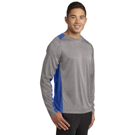 Sport-Tek® Long Sleeve Heather Colorblock Contender™ Tee