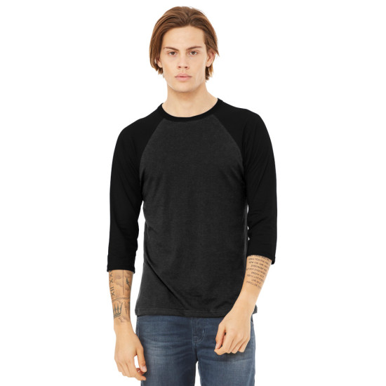 BELLA+CANVAS ® Unisex 3/4-Sleeve Baseball Tee