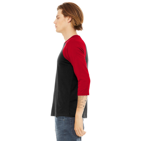 BELLA+CANVAS ® Unisex 3/4-Sleeve Baseball Tee