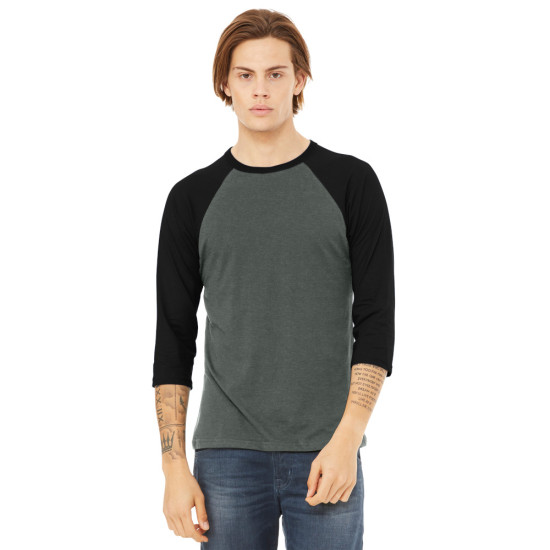 BELLA+CANVAS ® Unisex 3/4-Sleeve Baseball Tee