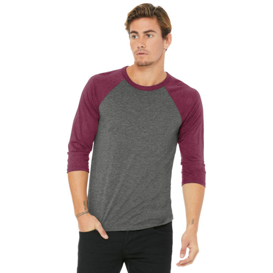 BELLA+CANVAS ® Unisex 3/4-Sleeve Baseball Tee