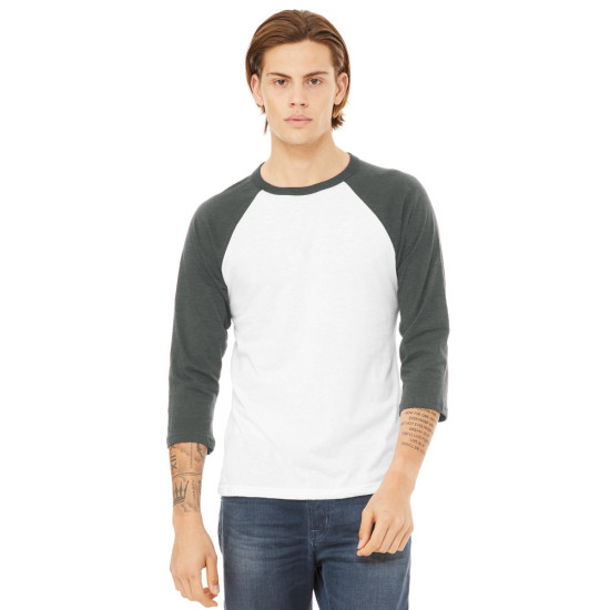 BELLA+CANVAS ® Unisex 3/4-Sleeve Baseball Tee