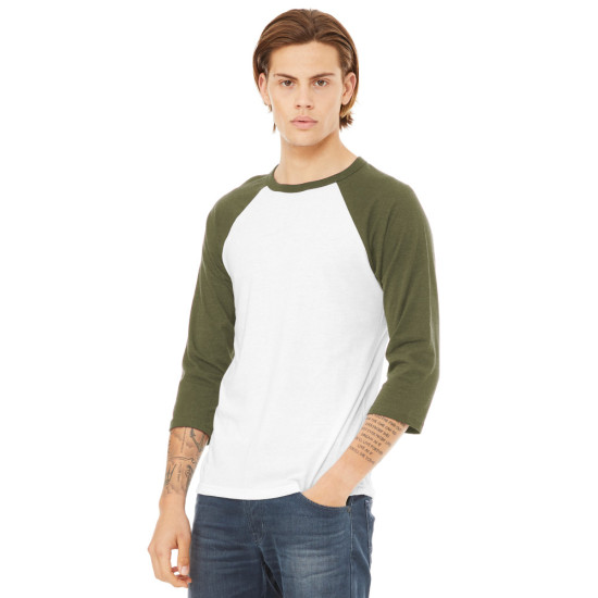 BELLA+CANVAS ® Unisex 3/4-Sleeve Baseball Tee