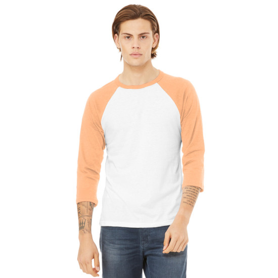BELLA+CANVAS ® Unisex 3/4-Sleeve Baseball Tee