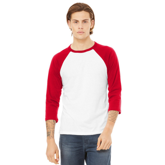 BELLA+CANVAS ® Unisex 3/4-Sleeve Baseball Tee