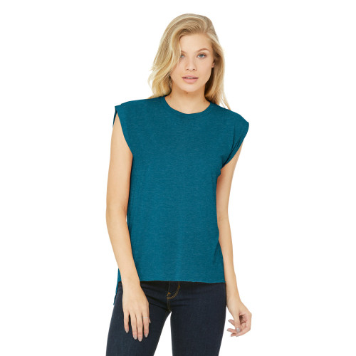 BELLA+CANVAS ® Women’s Flowy Muscle Tee With Rolled Cuffs