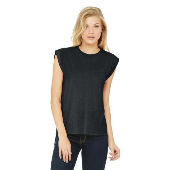 BELLA+CANVAS ® Women’s Flowy Muscle Tee With Rolled Cuffs