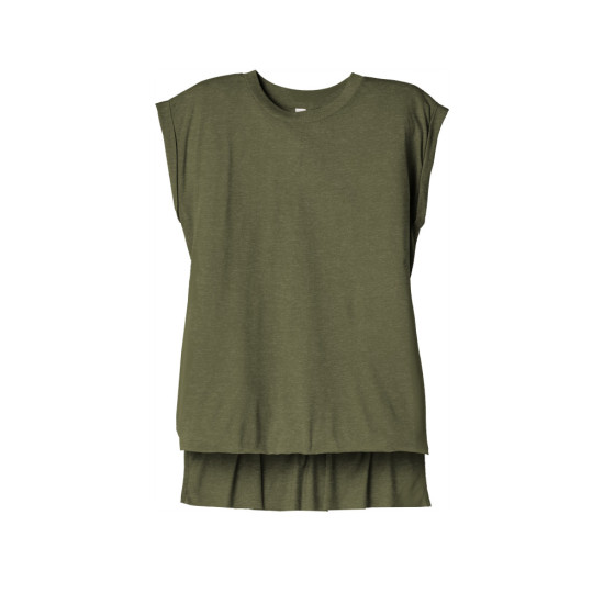 BELLA+CANVAS ® Women’s Flowy Muscle Tee With Rolled Cuffs