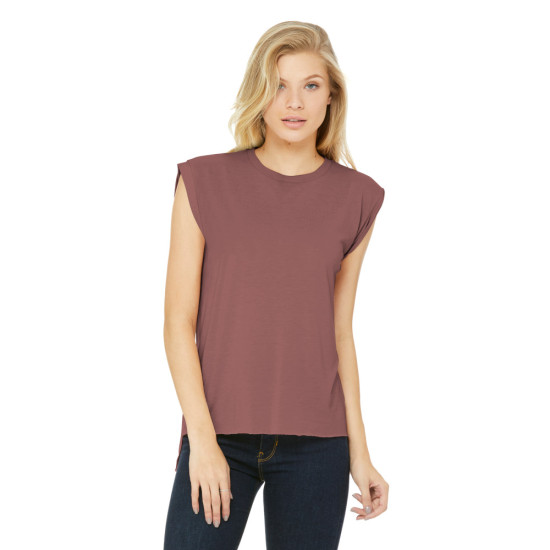 BELLA+CANVAS ® Women’s Flowy Muscle Tee With Rolled Cuffs