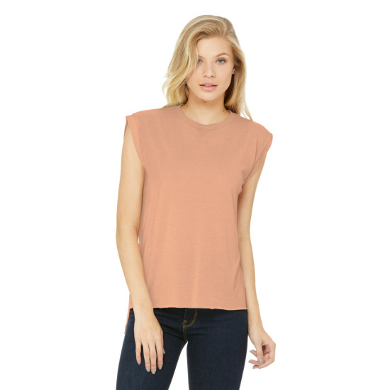 BELLA+CANVAS ® Women’s Flowy Muscle Tee With Rolled Cuffs