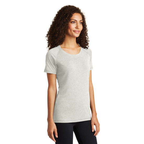 Sport-Tek® Ladies PosiCharge® Tri-Blend Wicking Scoop Neck Raglan Tee