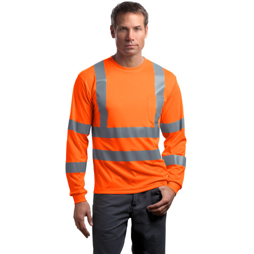 CornerStone® - ANSI 107 Class 3 Long Sleeve Snag-Resistant Reflective T-Shirt
