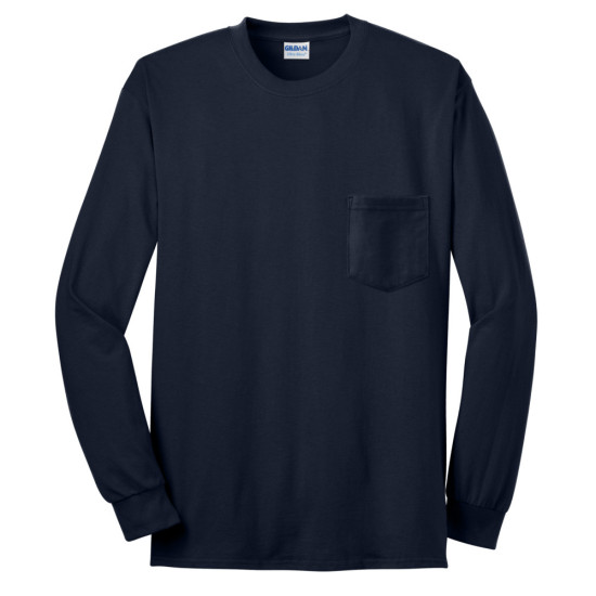 Gildan® - Ultra Cotton® 100% Cotton Long Sleeve T-Shirt with Pocket