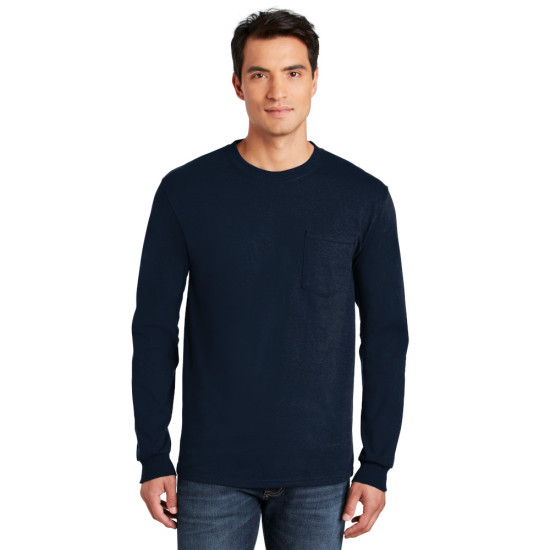 Gildan® - Ultra Cotton® 100% Cotton Long Sleeve T-Shirt with Pocket