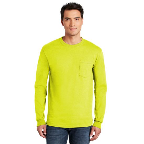 Gildan® - Ultra Cotton® 100% Cotton Long Sleeve T-Shirt with Pocket