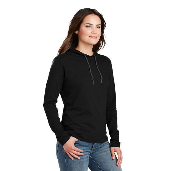 Anvil® Ladies 100% Combed Ring Spun Cotton Long Sleeve Hooded T-Shirt