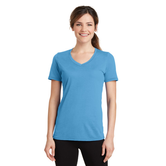 Port & Company® Ladies Performance Blend V-Neck Tee
