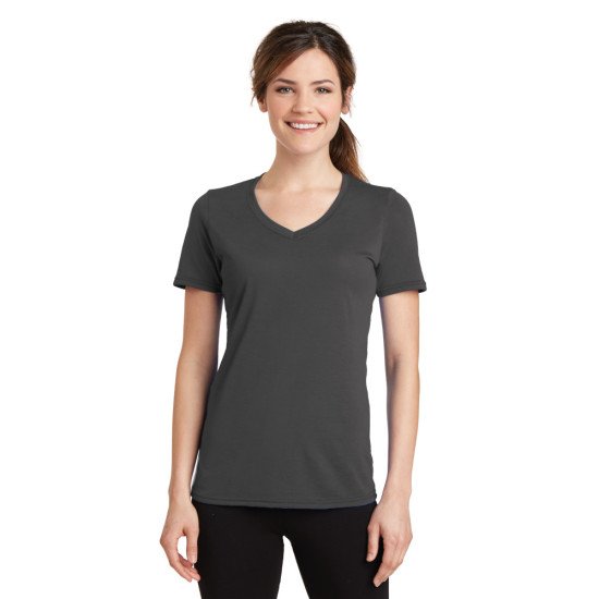 Port & Company® Ladies Performance Blend V-Neck Tee