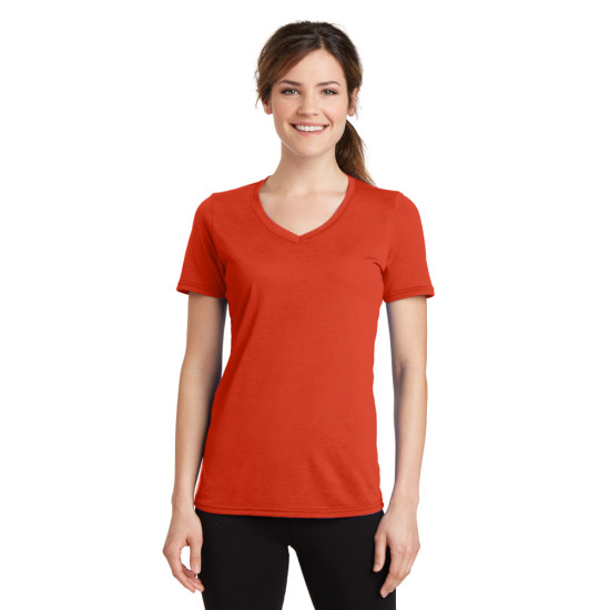 Port & Company® Ladies Performance Blend V-Neck Tee