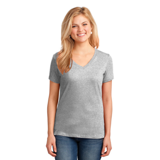 Port & Company® Ladies Core Cotton V-Neck Tee