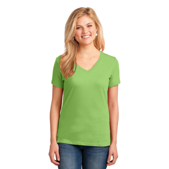 Port & Company® Ladies Core Cotton V-Neck Tee