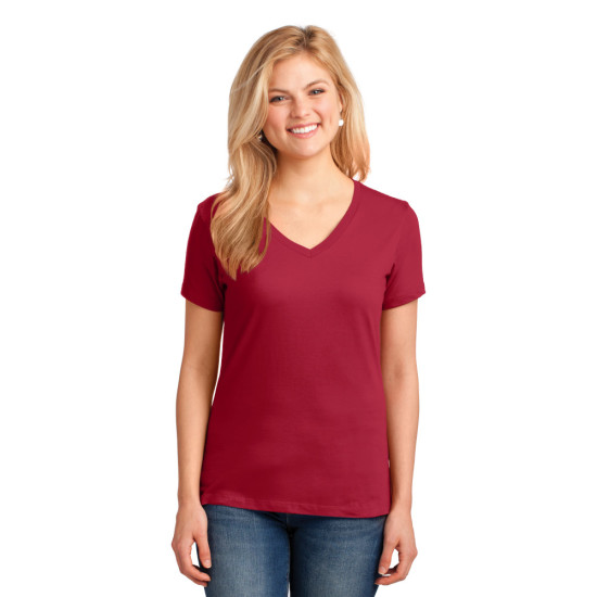 Port & Company® Ladies Core Cotton V-Neck Tee