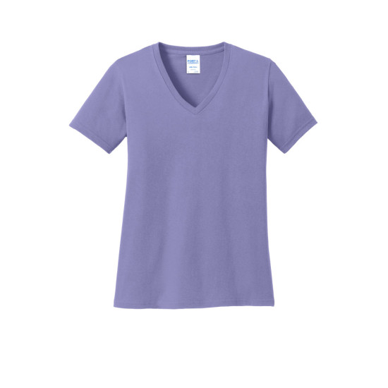 Port & Company® Ladies Core Cotton V-Neck Tee